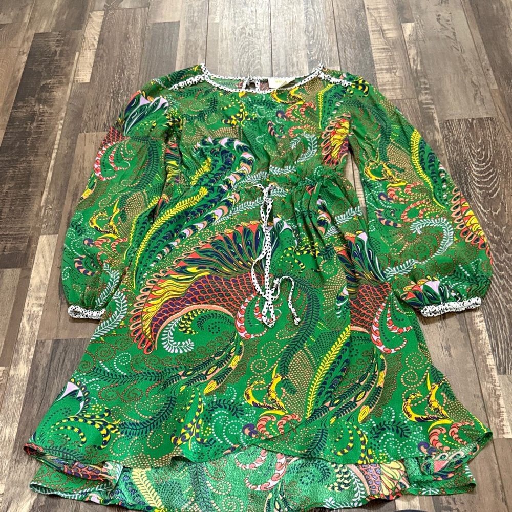Anthropologie Green Patterned Blouse